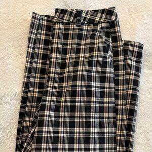 Simons Black and White Plaid Trousers